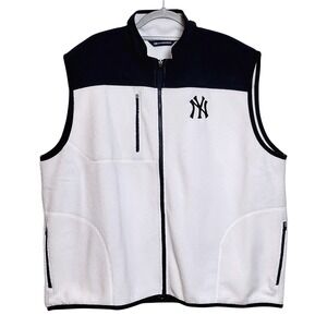 NEW CUTTER & BUCK NEW YORK YANKEES ZIP SHERPA FLEECE VEST MENS XXL‎ MLB BASEBALL